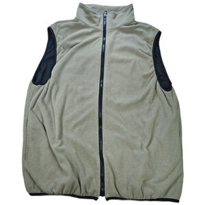 Forrester's Vest Men's Large Olive Green Waffle Knit Full Zip Performance